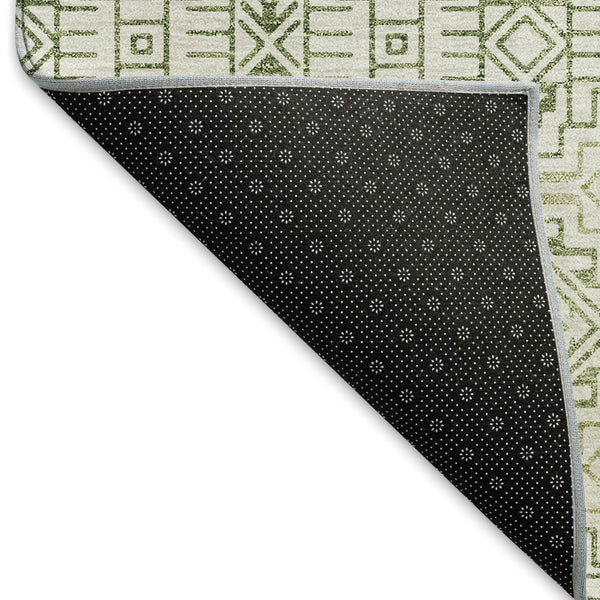 HomeRoots 9' X 12' Green And Ivory Southwestern Area Rug - Washable, UV Protected, Durable & Stylish Home Decor 676721