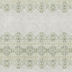 HomeRoots 9' X 12' Green And Ivory Southwestern Area Rug - Washable, UV Protected, Durable & Stylish Home Decor 676721