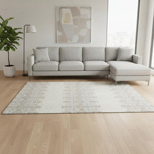 HomeRoots 8' X 10' Southwestern Washable Area Rug - Ivory Brown & Gray, Stain-Resistant, UV Protected Comfort 676726