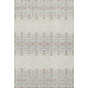 HomeRoots 9' X 12' Southwestern Washable Area Rug - Earthy Ivory, Brown & Gray, UV Protected for Families! 676727