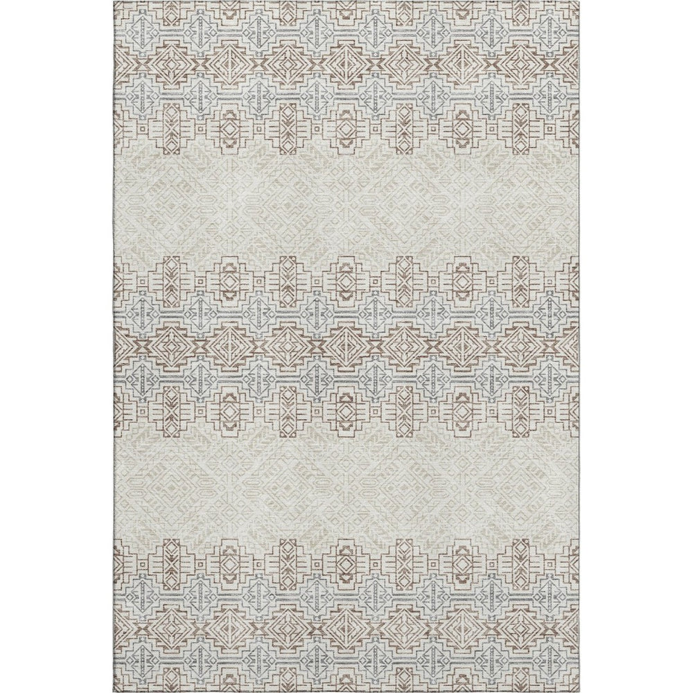 HomeRoots 10' Southwestern Area Rug in Ivory, Brown & Gray - Durable, Stain-Resistant with UV Protection 676728