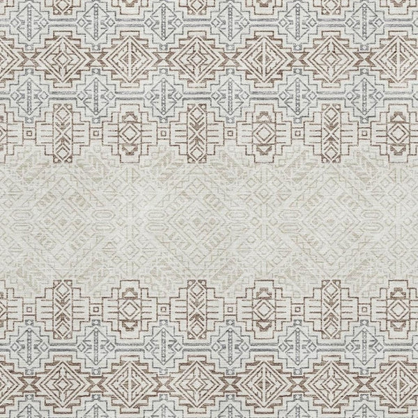 HomeRoots 10' Southwestern Area Rug in Ivory, Brown & Gray - Durable, Stain-Resistant with UV Protection 676728