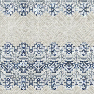 HomeRoots 5' X 8' Southwestern Area Rug in Navy Blue & Ivory - Washable, UV Protected, Durable & Stylish! 676730