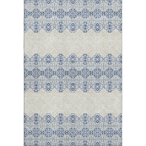 HomeRoots 9' X 12' Navy Blue Southwestern Area Rug - Washable, UV Protected, Stylish & Durable for Any Room 676733