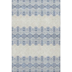 HomeRoots 9' X 12' Navy Blue Southwestern Area Rug - Washable, UV Protected, Stylish & Durable for Any Room 676733