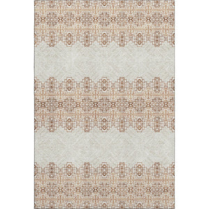 HomeRoots 5' X 8' Southwestern Area Rug in Rust and Ivory - Washable, UV-Protected, Pet-Friendly Design 676736