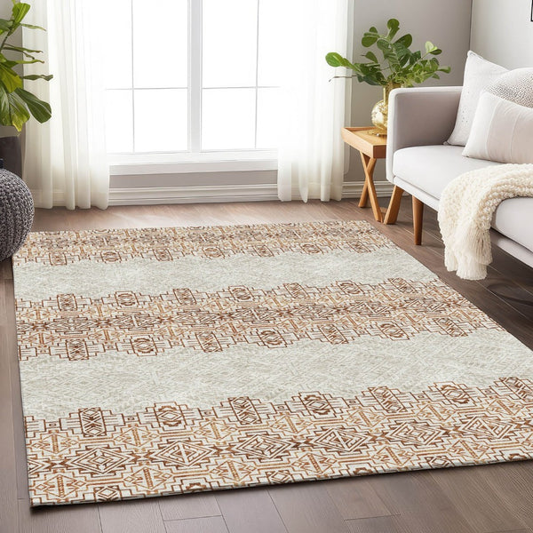HomeRoots 10' X 14' Rustic Southwestern Area Rug - Washable, UV-Protected, Durable & Stylish for High-Traffic Spaces 676740