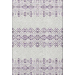 HomeRoots 5' X 8' Southwestern Purple and Ivory Area Rug – Washable, UV-Protected, Durable, Stylish Accent! 676742