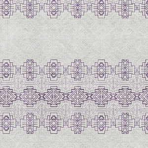 HomeRoots 8' X 10' Southwestern Purple and Ivory Washable Area Rug with UV Protection for Home Durability 676744