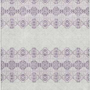 HomeRoots 10' X 14' Southwestern Purple and Ivory Washable Area Rug - UV Protected, Durable & Stylish Design 676746