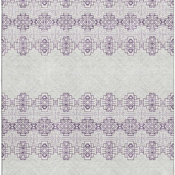 HomeRoots 10' X 14' Southwestern Purple and Ivory Washable Area Rug - UV Protected, Durable & Stylish Design 676746