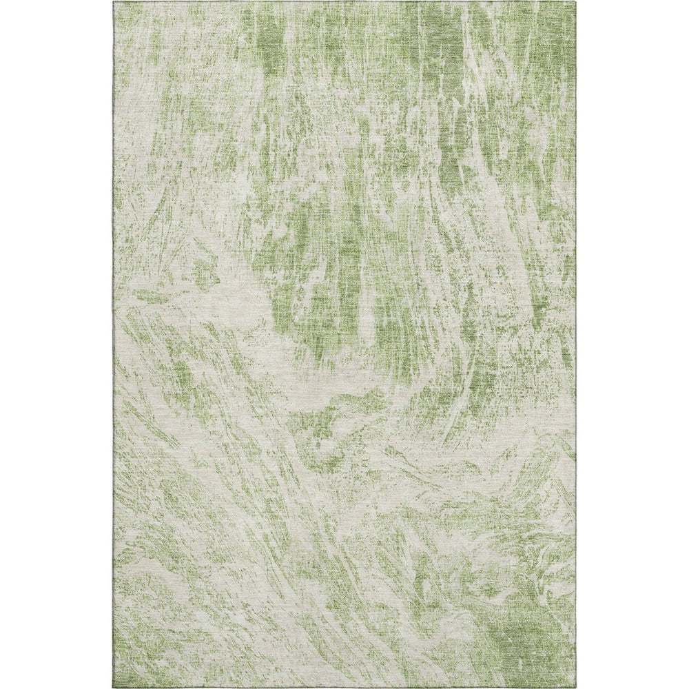 HomeRoots 5' X 8' Artichoke Green & Ivory Abstract Area Rug – Stylish, Washable & UV-Protected for Home Elegance 676754