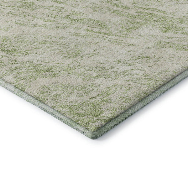 HomeRoots 5' X 8' Artichoke Green & Ivory Abstract Area Rug – Stylish, Washable & UV-Protected for Home Elegance 676754