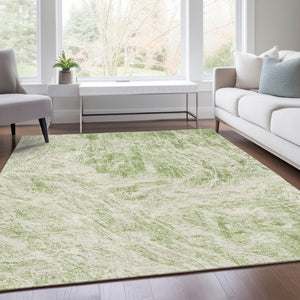 HomeRoots 5' X 8' Artichoke Green & Ivory Abstract Area Rug – Stylish, Washable & UV-Protected for Home Elegance 676754