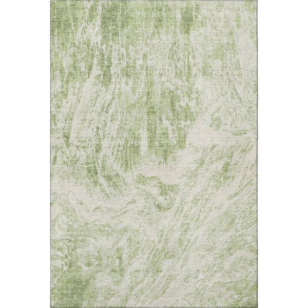HomeRoots 5' X 8' Artichoke Green & Ivory Abstract Area Rug – Stylish, Washable & UV-Protected for Home Elegance 676754