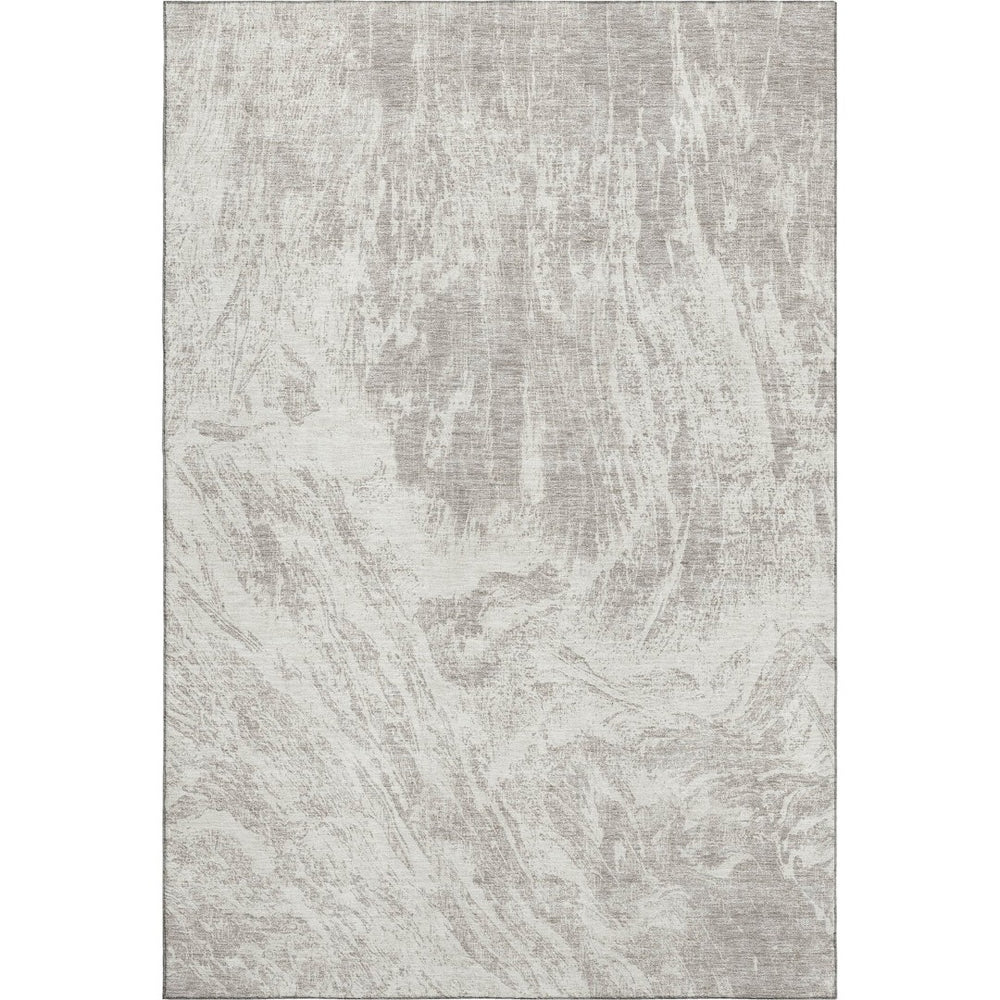HomeRoots 8' X 10' Beige And Ivory Abstract Washable Area Rug - Durable, Stylish Design with UV Protection! 676762