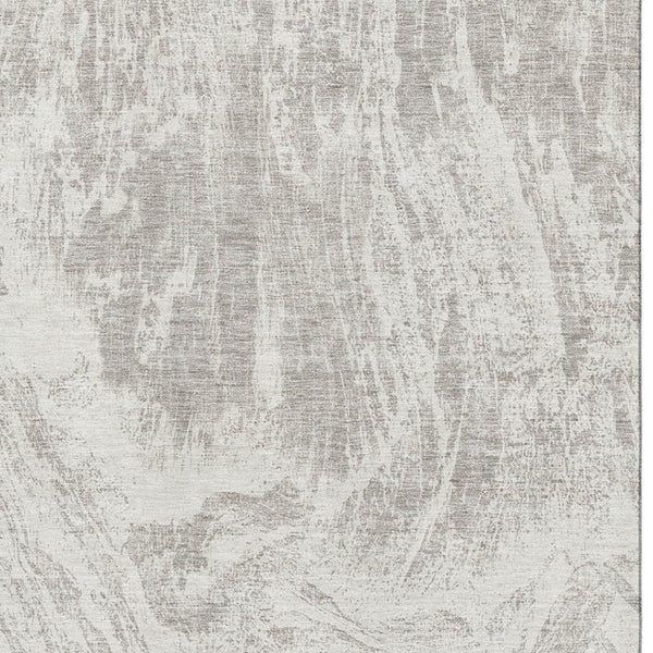 HomeRoots 9' X 12' Abstract Beige and Ivory Area Rug - Washable, UV Protected, Stain-Resistant for High-Traffic Areas 676763