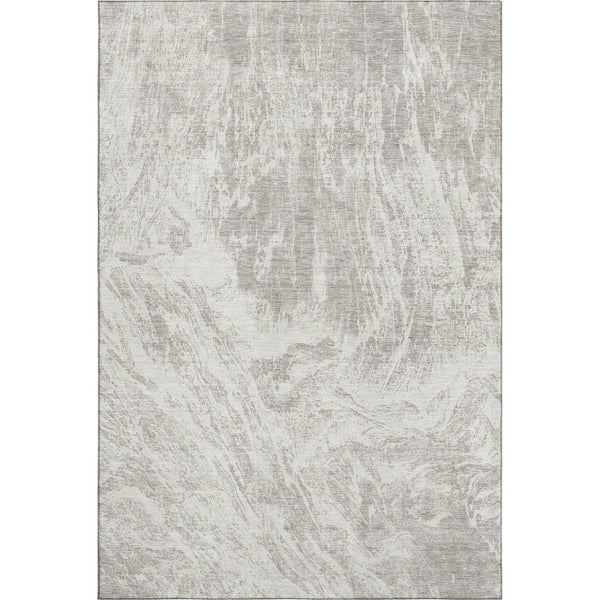 HomeRoots 10' X 14' Beige & Ivory Abstract Washable Area Rug - Durable, UV-Protected, Modern Style for Homes 676764