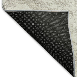 HomeRoots 10' X 14' Beige & Ivory Abstract Washable Area Rug - Durable, UV-Protected, Modern Style for Homes 676764