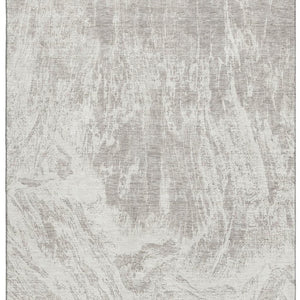 HomeRoots 10' X 14' Beige & Ivory Abstract Washable Area Rug - Durable, UV-Protected, Modern Style for Homes 676764