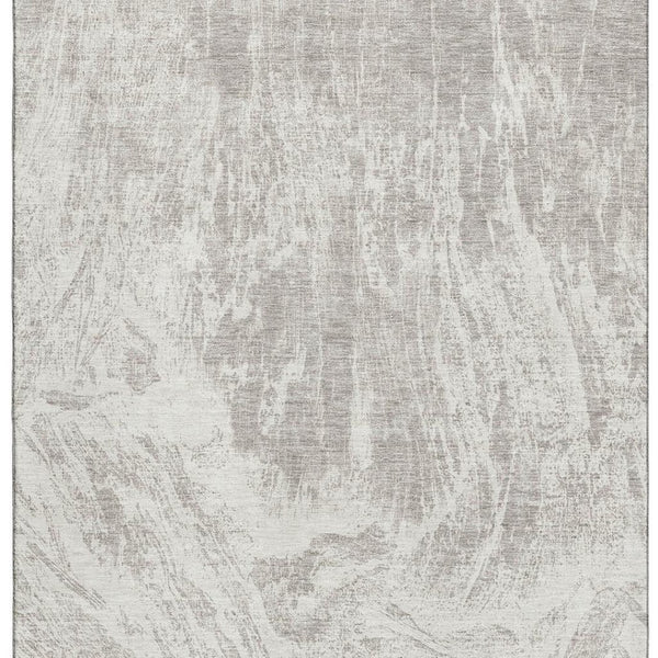 HomeRoots 10' X 14' Beige & Ivory Abstract Washable Area Rug - Durable, UV-Protected, Modern Style for Homes 676764