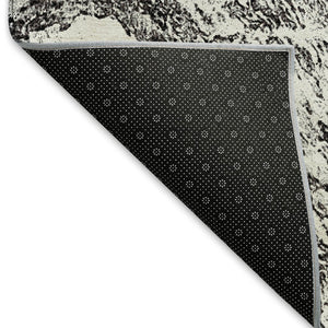HomeRoots 8' X 10' Black and Ivory Abstract Washable Area Rug – Stylish, Durable, UV-Protected for Any Room 676768