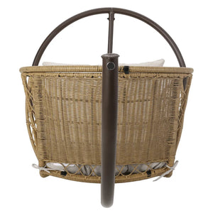 English Elm Malia Woven Rattan Outdoor Hanging Chair with Iron Stand and Plush Cushion Included 67677.00LBGE_62075.00HNGBRN