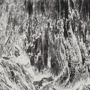 HomeRoots 10' Black and Ivory Abstract Washable Area Rug - UV Protected, Stain Resistant, Modern Design for Homes 676770