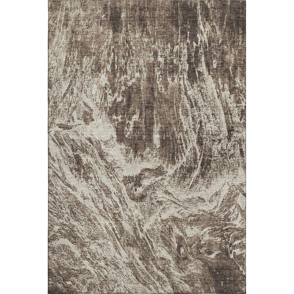HomeRoots 5' X 8' Washable Brown & Beige Abstract Area Rug with UV Protection - Stylish, Durable & Stain-Resistant! 676772