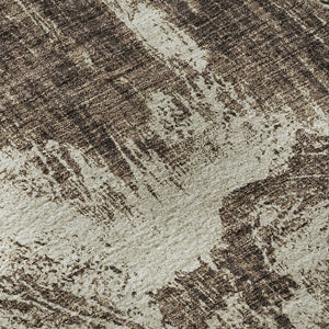 HomeRoots 5' X 8' Washable Brown & Beige Abstract Area Rug with UV Protection - Stylish, Durable & Stain-Resistant! 676772