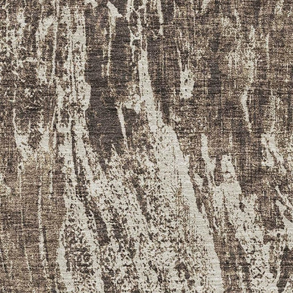 HomeRoots 8' X 10' Cozy Brown and Beige Abstract Washable Area Rug with UV Protection for High-Traffic Areas 676774