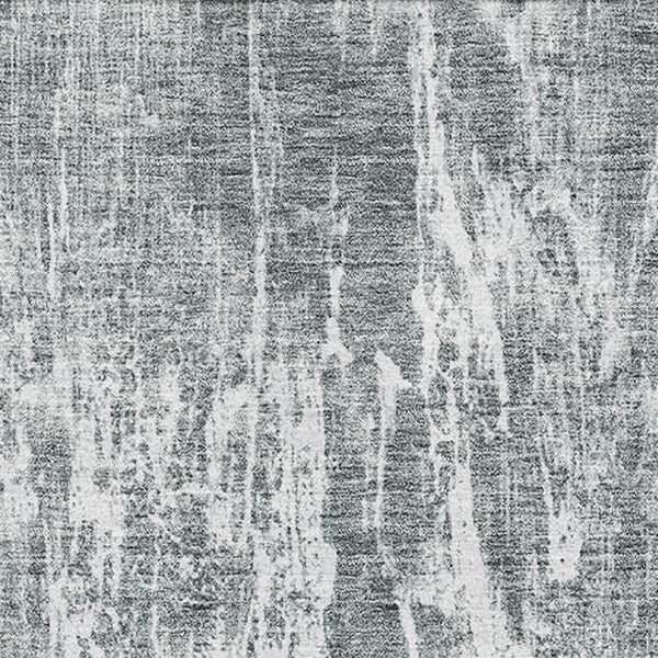 HomeRoots 5' X 8' Contemporary Gray and Ivory Abstract Washable Area Rug with UV Protection for Home Comfort 676778
