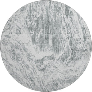 HomeRoots 8' Gray And Ivory Abstract Round Rug – Washable, UV Protected, Durable & Ideal for Busy Homes 676779