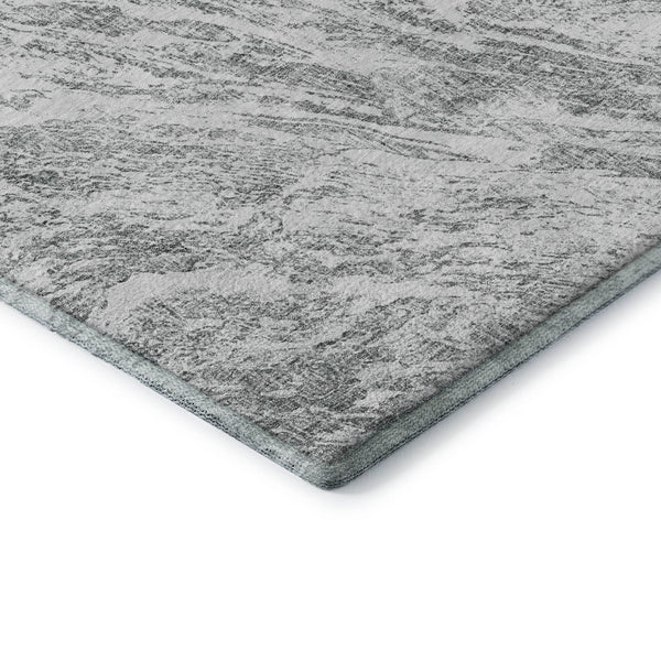 HomeRoots 9' X 12' Gray and Ivory Abstract Area Rug – Stylish, Washable, UV Protected, Ideal for High-Traffic Areas 676781