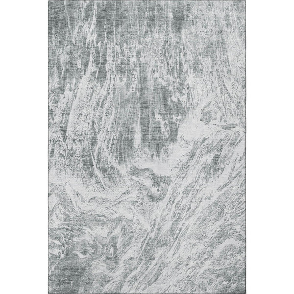HomeRoots 9' X 12' Gray and Ivory Abstract Area Rug – Stylish, Washable, UV Protected, Ideal for High-Traffic Areas 676781