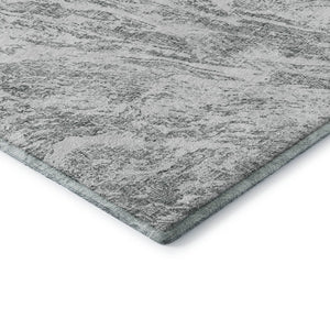 HomeRoots 10' X 14' Gray and Ivory Abstract Area Rug - Washable, UV Protected, Stain Resistant for Family Homes 676782