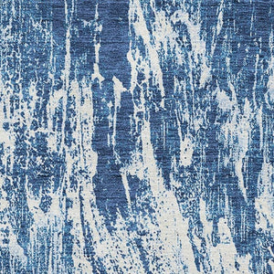 HomeRoots 8' X 10' Navy Blue Abstract Area Rug – Washable, UV-Protected, Stain-Resistant for High-Traffic Homes 676786