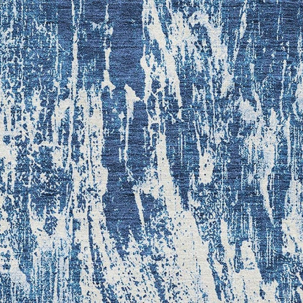 HomeRoots 8' X 10' Navy Blue Abstract Area Rug – Washable, UV-Protected, Stain-Resistant for High-Traffic Homes 676786