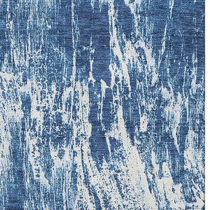 HomeRoots 8' X 10' Navy Blue Abstract Area Rug – Washable, UV-Protected, Stain-Resistant for High-Traffic Homes 676786