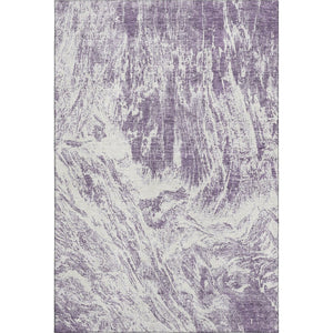HomeRoots 9' X 12' Contemporary Purple and Ivory Abstract Area Rug - Durable, Washable, and UV Resistant! 676793