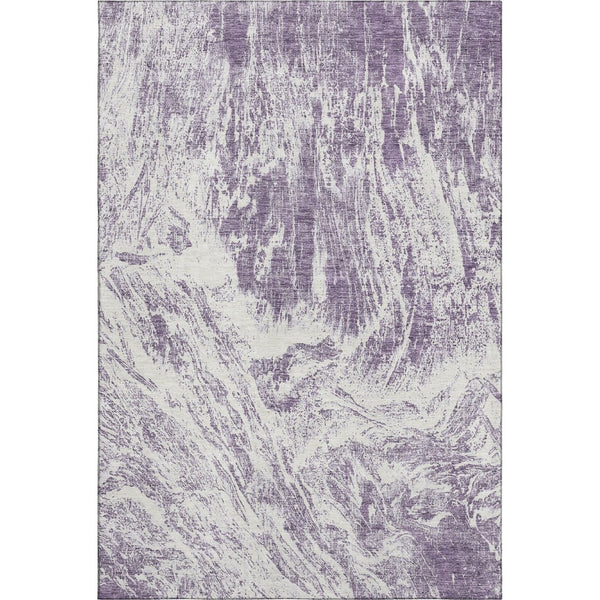 HomeRoots 9' X 12' Contemporary Purple and Ivory Abstract Area Rug - Durable, Washable, and UV Resistant! 676793