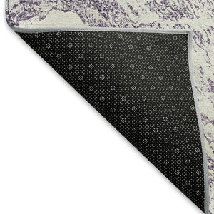 HomeRoots 9' X 12' Contemporary Purple and Ivory Abstract Area Rug - Durable, Washable, and UV Resistant! 676793