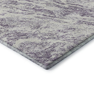 HomeRoots 9' X 12' Contemporary Purple and Ivory Abstract Area Rug - Durable, Washable, and UV Resistant! 676793