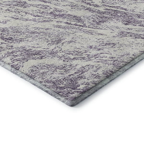HomeRoots 9' X 12' Contemporary Purple and Ivory Abstract Area Rug - Durable, Washable, and UV Resistant! 676793