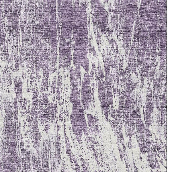 HomeRoots 9' X 12' Contemporary Purple and Ivory Abstract Area Rug - Durable, Washable, and UV Resistant! 676793