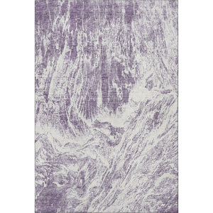 HomeRoots 9' X 12' Contemporary Purple and Ivory Abstract Area Rug - Durable, Washable, and UV Resistant! 676793
