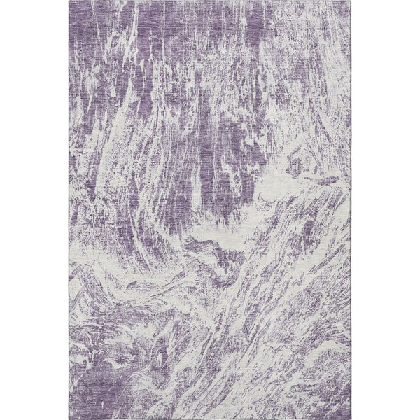 HomeRoots 9' X 12' Contemporary Purple and Ivory Abstract Area Rug - Durable, Washable, and UV Resistant! 676793