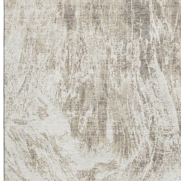 HomeRoots 8' X 10' Taupe and Beige Abstract Area Rug - Washable, Durable, UV-Protected for Busy Homes & Pets 676798