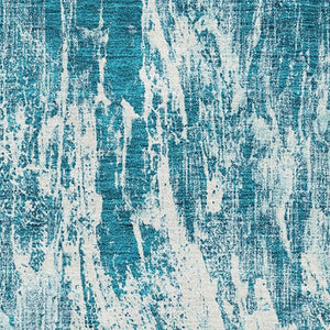 HomeRoots 9' X 12' Teal & Ivory Abstract Area Rug – Stylish, Washable, UV-Protected for Durable Everyday Use! 676805