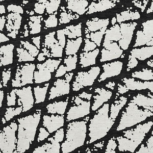 HomeRoots 5' X 8' Abstract Black And Ivory Washable Area Rug - Stylish, Durable, UV Protected for Homes 676808